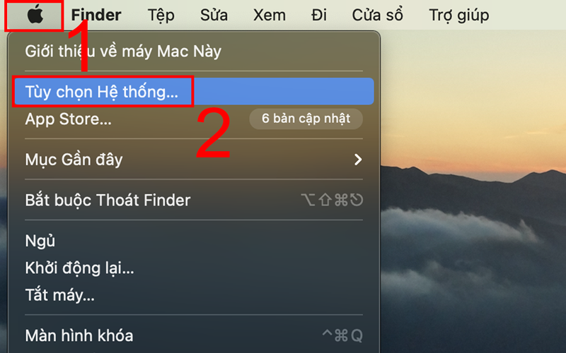 Chọn mục T&ugrave;y chọn hệ thống